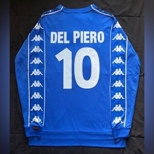 Del Piero #10 Longsleeve Juventus Retro 1999 Away Blue Soccer Jersey